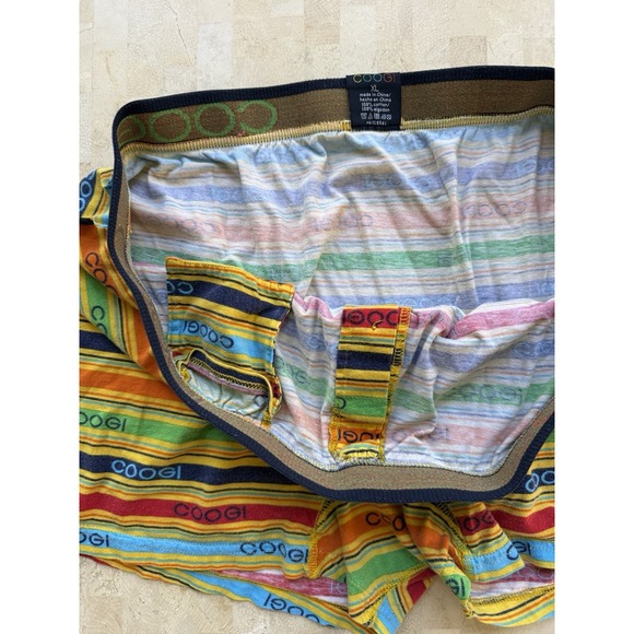 COOGI Colorful Striped Men's Boxer shorts Rare Logo XL GUC - Picture 7 of 9